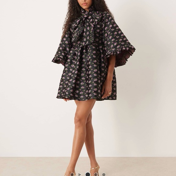 Sister Jane Black Floral Mini Dress - Picture 1 of 5